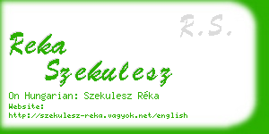 reka szekulesz business card