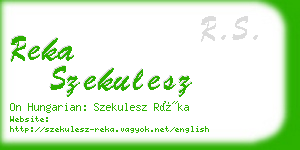reka szekulesz business card